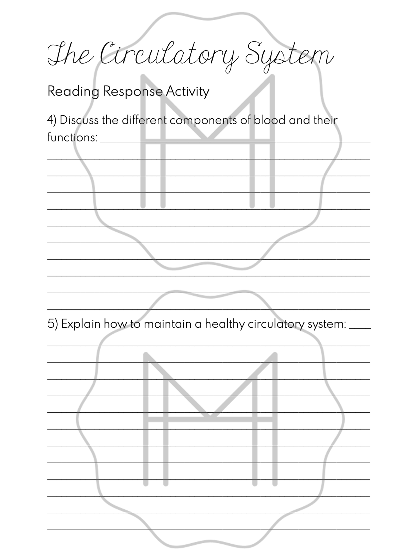 The Circulatory System Unit